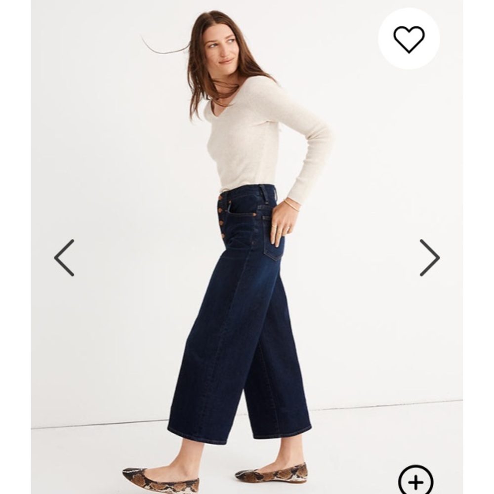 Madewell wide leg button front jeans